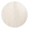 607496 Mesa de centro redonda diseño rústico madera de mango blanco patas curvadas