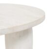 607496 Mesa de centro redonda diseño rústico madera de mango blanco patas curvadas