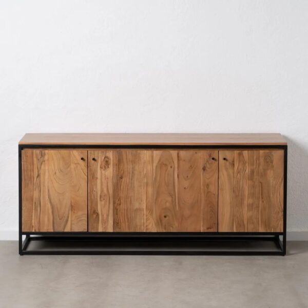 609265 Aparador diseño rústico industrial 175 hierro negro y madera natural