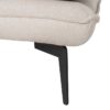 609289 Chaise longue de diseño moderno 210 tapizado beige y patas de metal negro