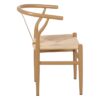 609465 Silla diseño vintage inspiración Hans Wegner hierro efecto madera y asiento fibra