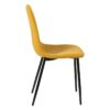 609569 Silla de diseño moderno patas metal negro y tapizado amarillo