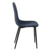 609571 Silla de diseño moderno patas metal negro y tapizado azul
