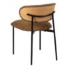 609591 Silla de diseño moderno tapizado marrón y respaldo curvado con madera