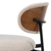 609593 Silla de diseño moderno tapizado crema y respaldo curvado con madera