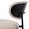 609595 Silla de diseño moderno tapizado blanco y respaldo curvado con madera negro