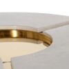 609711 Mesa de centro diseño vintage Art Decó 100 acero oro y mármol blanco
