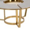 609711 Mesa de centro diseño vintage Art Decó 100 acero oro y mármol blanco