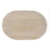 609719 Mesa de centro ovalada diseño moderno madera blanco con tallas