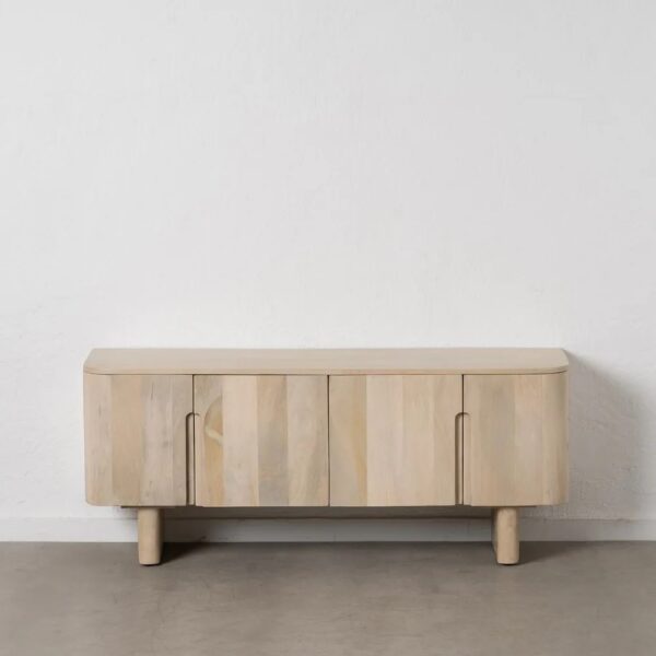 609723 Mueble de televisión diseño rústico moderno 140 madera blanco