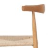 609986 Silla diseño vintage inspiración Hans Wegner madera natural y cuerda