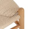 609990 Silla diseño vintage inspiración Hans Wegner madera natural y cuerda