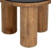 610208 Mesa auxiliar redonda diseño rústico moderno 60 madera negro y natural