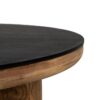 610209 Mesa de centro redonda diseño rústico moderno 90 madera negro y natural