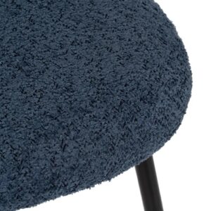 610222 Silla de diseño moderno metal negro y tapizado azul