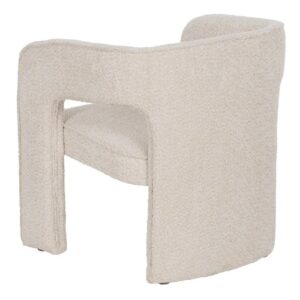 610223 Sillón con reposabrazos diseño vintage formas curvas tapizado beige
