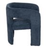 610225 Sillón con reposabrazos diseño vintage formas curvas tapizado azul