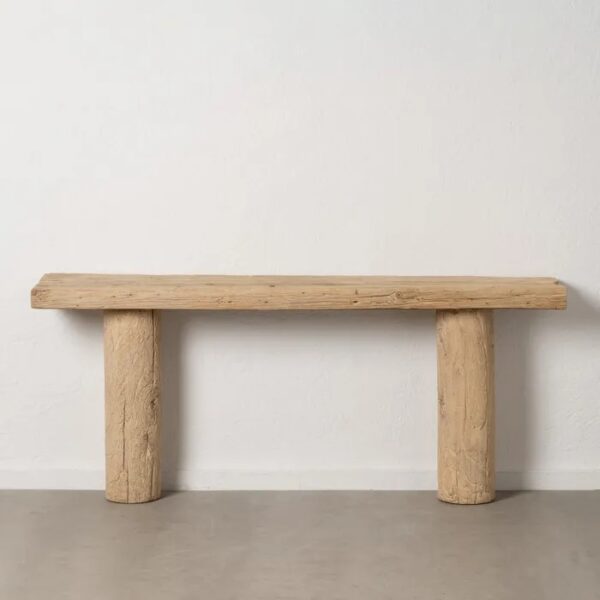 610577 Consola de diseño rústico 180 madera de olmo reciclada acabado natural
