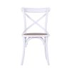 8656097 Silla de diseño vintage CRUZ inspiración Thonet madera blanco asiento ratán