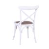 8656097 Silla de diseño vintage CRUZ inspiración Thonet madera blanco asiento ratán