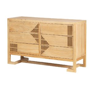 901031 Cómoda de diseño rústico oriental SUTHEP madera reciclada natural