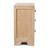 931012-PAT Mesita de noche diseño nórdico madera natural pátina blanco