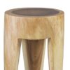 9470101 Mesa auxiliar redonda diseño rústico tronco madera de suar