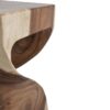 9470103 Mesa auxiliar cuadrada diseño rústico tronco madera de suar formas curvas