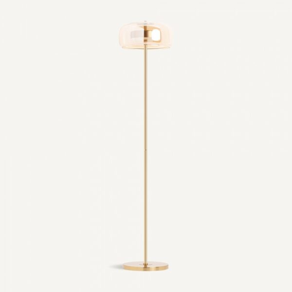 33429 Lámpara de pie diseño vintage Art Decó LESLIA 149 hierro, cristal y acrílico color oro