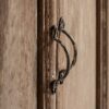 33509 Vitrina de diseño rústico vintage HUNTLY madera de teka y puertas acristaladas