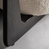 33562 Sillón butaca diseño moderno NESKAU madera negro y tapizado bouclé blanco
