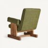 33596 Sillón butaca diseño rústico moderno CREUSOT madera pino reciclado y tapizado verde