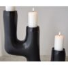 34JE23489 Escultura candelabro diseño moderno 101 aluminio color negro con soporte para 3 velas
