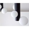 34MR23626 34MR23627 Lámparas de techo diseño moderno POMPAS cilindro metal negro y 3 esferas cristal
