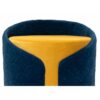 367080 Puff diseño vintage Art Decó tapizado terciopelo azul y amarillo con textura