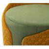 367081 Puff diseño vintage Art Decó tapizado terciopelo amarillo y verde con textura