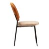 703104 Silla diseño vintage metal negro y tapizado terciopelo naranja y marrón