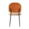 703104 Silla diseño vintage metal negro y tapizado terciopelo naranja y marrón