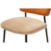 703104 Silla diseño vintage metal negro y tapizado terciopelo naranja y marrón