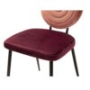 703108 Silla diseño Art Decó terciopelo rosa y morado respaldo redondo costuras concéntricas