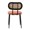 703123 Silla diseño vintage metal negro con asiento tapizado rojo y respaldo rejilla