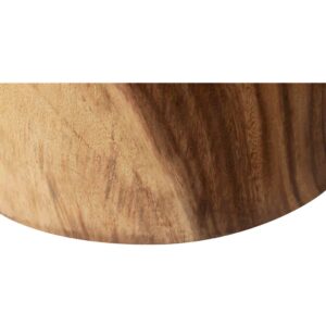 940208 Mesa auxiliar redonda diseño rústico 50 madera de suar acabado natural