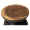 940209 Mesa auxiliar redonda diseño rústico 50 madera de suar acabado negro y natural