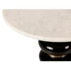 943012 Mesa auxiliar redonda de diseño Art Decó Ø46 mármol color blanco, metal dorado y cristal negro