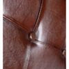 992300 Sillón butaca diseño vintage madera de teka y tapizado capitoné piel marrón
