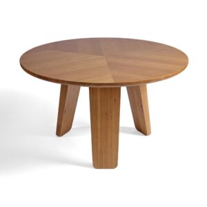 HELSINKI Mesa de comedor diseño nórdico moderno 130 madera de roble natural con 3 patas