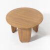 LEILA Mesa de centro redonda diseño moderno 70 madera de teka patas rectas