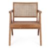 LOUNGE GALIA Sillón con reposabrazos diseño vintage madera natural con asiento y respaldo ratán