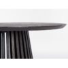 ODION Mesa de comedor redonda diseño moderno 130 madera de mango negro base alistonada