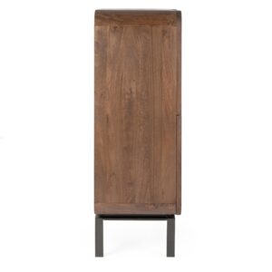 ORISSA NAT Aparador alto diseño moderno 42 madera de mango puertas talladas